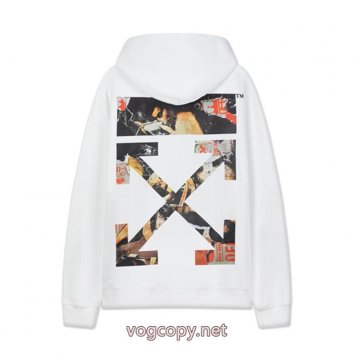 off white 25 ss新型フィギュア矢印460 gゆったり版フードパーカー_0_1