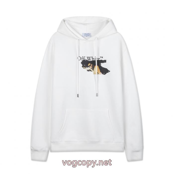 off white 25 ss新型フィギュア矢印460 gゆったり版フードパーカー_0_4