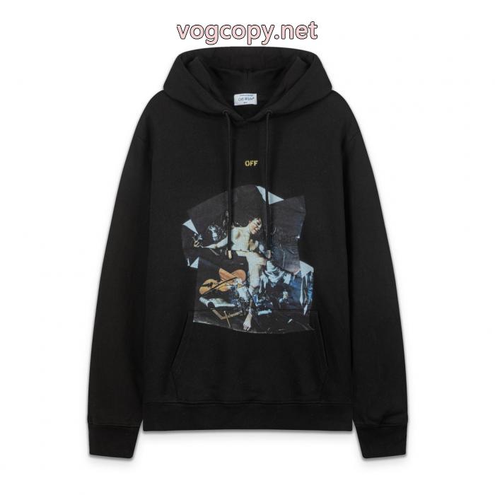 off white 25 ss新型フィギュア460 gゆったり版キャップ付きパーカー_0_2