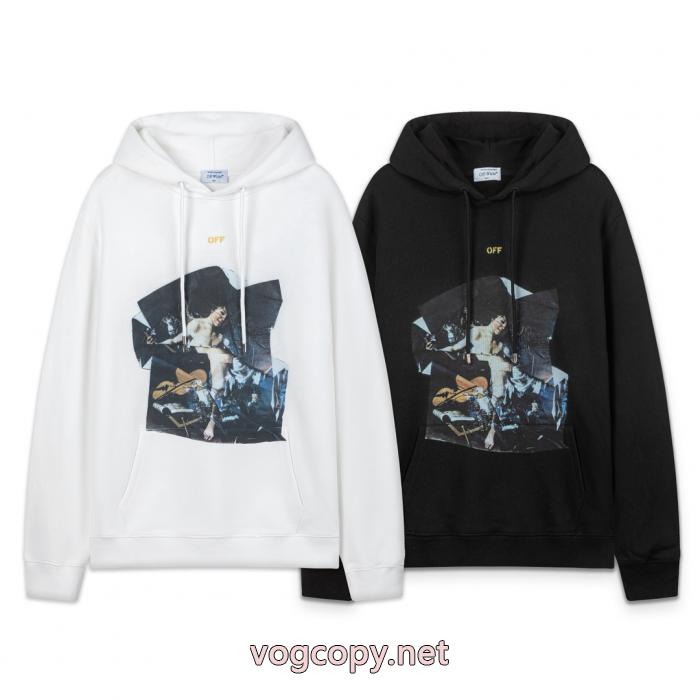 off white 25 ss新型フィギュア460 gゆったり版キャップ付きパーカー_0_4