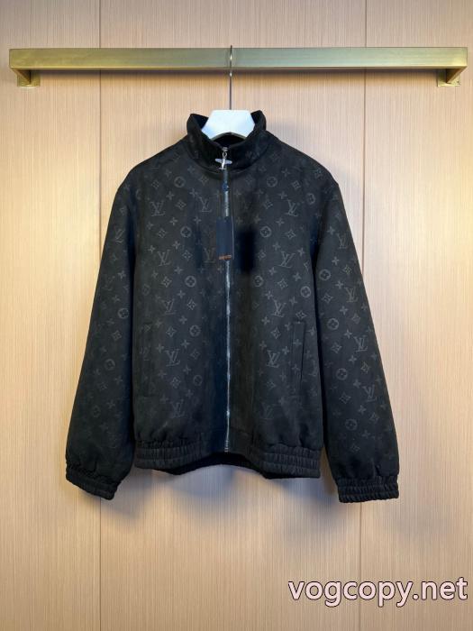 LOUIS VUITTON2025年春新作スエード鋼圧着老花カジュアルコート_0_0