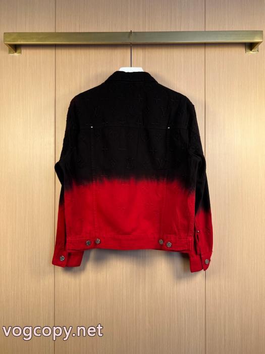 Lv赤黒グラデーション刺繍デニムジャケット_0_0