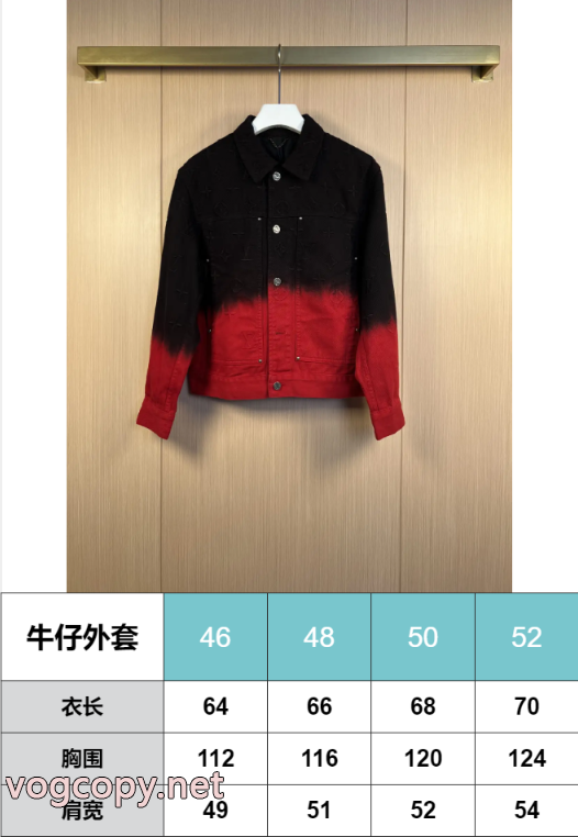 Lv赤黒グラデーション刺繍デニムジャケット_0_1