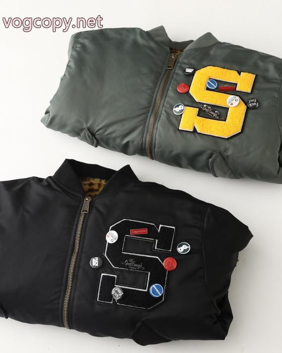 Supremeアップリケロゴ柄ジッパー開閉長袖ジャケット男女同型_0_2
