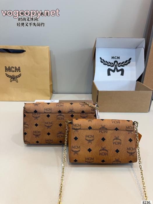 Mcm上質レザーチェーンバッグショルダーショルダーバッグ丈夫で長持ち_0_3