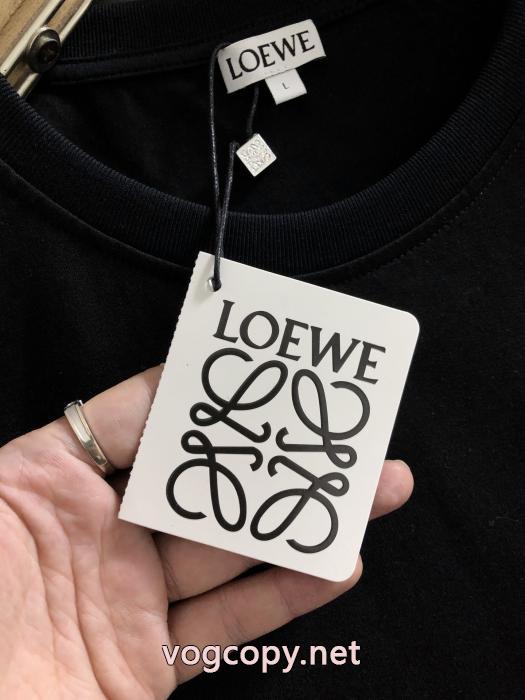 loeweシルクコットンオールインワンデザイン刺繍トップ半袖_0_2