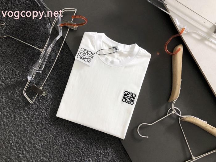 loeweシルクコットンオールインワンデザイン刺繍トップ半袖_0_3