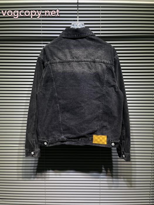LOUIS VUITTON砂洗いタンニン刺繍明糸デニムコート_0_1