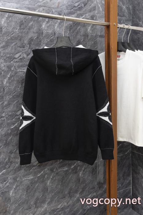 LOUIS VUITTON高定番ジャカード連帽ニットコート_0_1