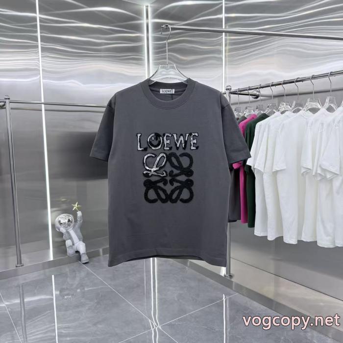 loewe2025秋冬新作丸首半袖Tシャツ男女同型_0_2