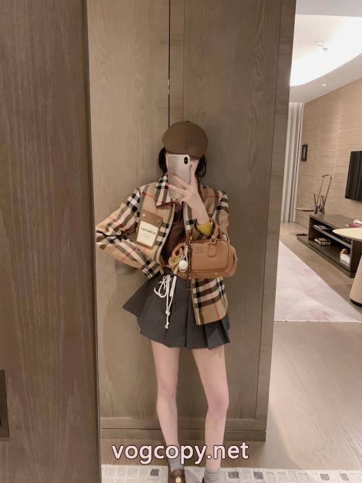 BURBERRY定番オーダーメイドラシャチェックジャケットベースボールコート_0_0