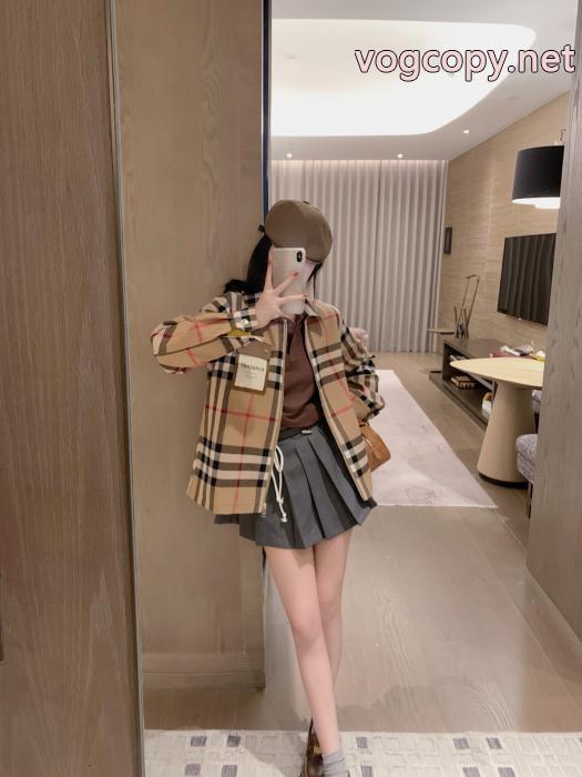 BURBERRY定番オーダーメイドラシャチェックジャケットベースボールコート_0_1