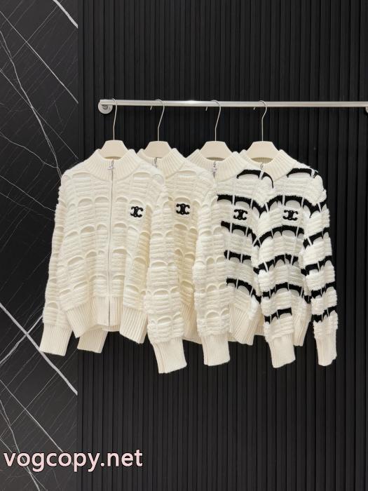 CELINE秋冬新作ジップ刺繍ロゴセーターコート_0_3