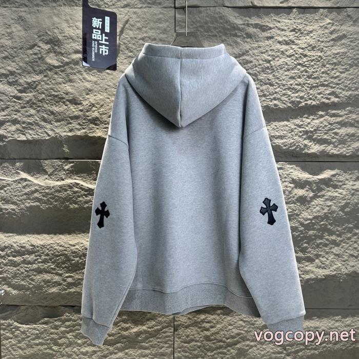 Chrome Hearts皮張り刺繍厚め秋冬新作キャップパーカー男女同型_0_3