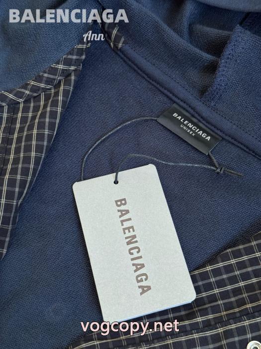 Balenciagaスタイリッシュなチェック柄ポケットシャツコート_0_0
