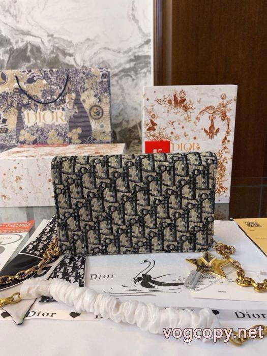 Diorクラシックなオールドフラワーの大判wocチェーンバッグ鞍バッグ_0_5