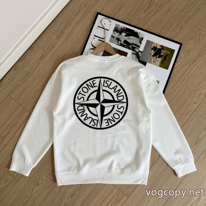STONE ISLANDストーンアイランドロゴプリントラウンドネック長袖パーカー_0_1