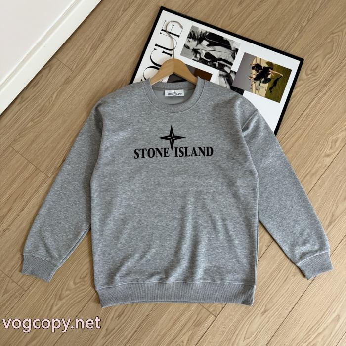 STONE ISLANDストーンアイランドロゴプリントラウンドネック長袖パーカー_0_2