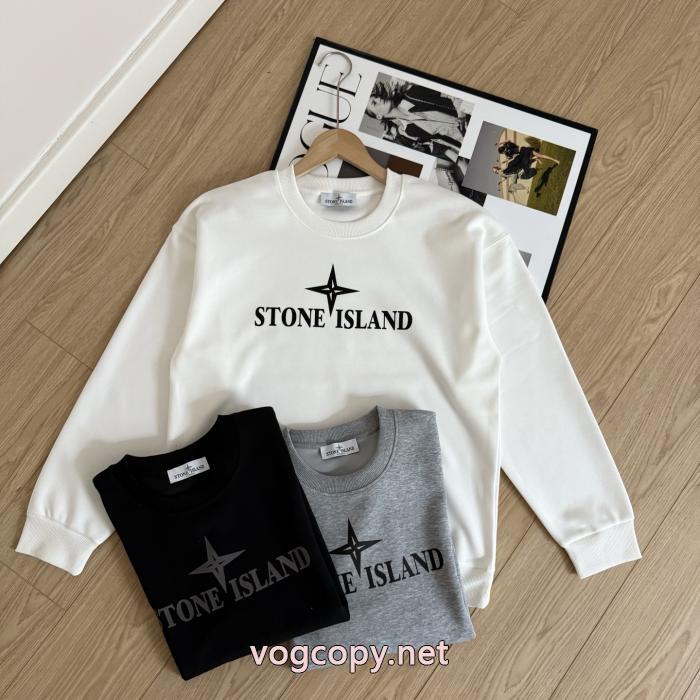 STONE ISLANDストーンアイランドロゴプリントラウンドネック長袖パーカー_0_3
