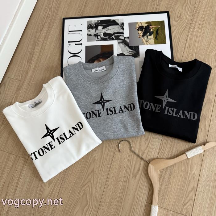 STONE ISLANDストーンアイランドロゴプリントラウンドネック長袖パーカー_0_5