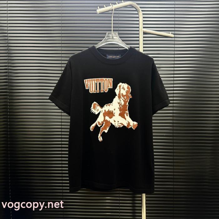LVルイヴィトンアニマルモチーフ犬刺繍ニット半袖_0_0