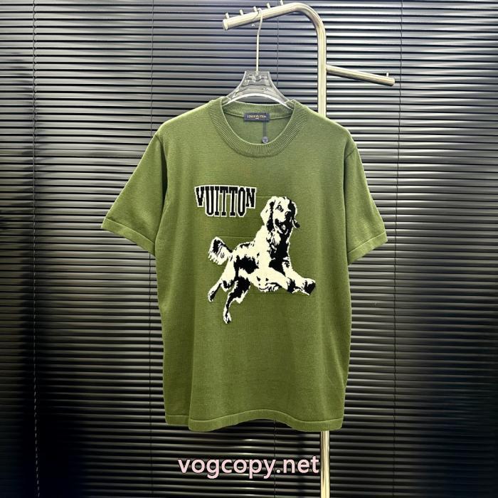 LVルイヴィトンアニマルモチーフ犬刺繍ニット半袖_0_2