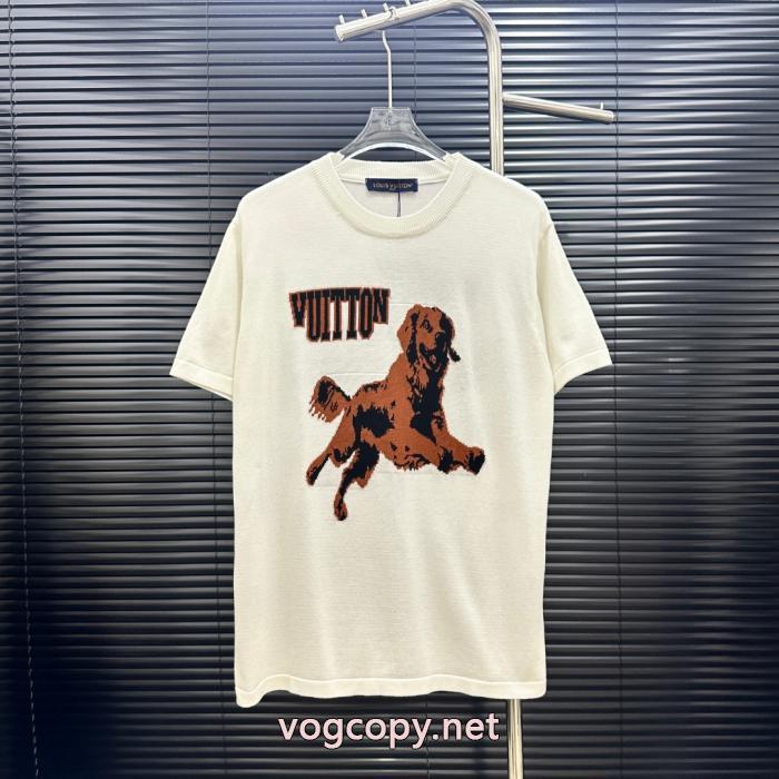 LVルイヴィトンアニマルモチーフ犬刺繍ニット半袖_0_5