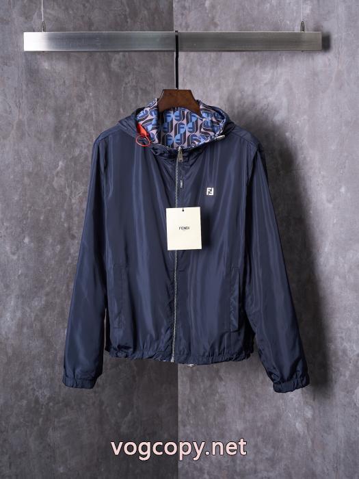FendiFFオールドフラワーたっぷりのリバーシブルパーカー連帽ジャケットコート_0_0