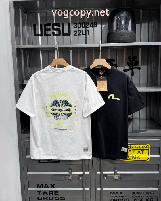 EVISUホームフラワー柄半袖Tシャツ男女同型_0_1