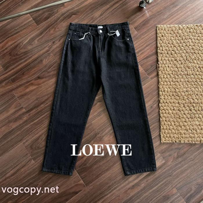 LOEWE新春夏メンズトレンド刺繍水洗マイクロストレッチストレートジーンズ_0_2