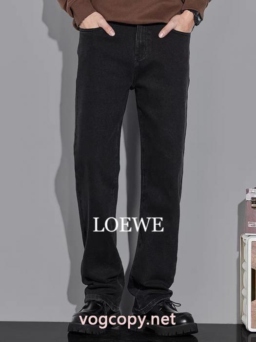 LOEWE新春夏メンズトレンド刺繍水洗マイクロストレッチストレートジーンズ_0_4