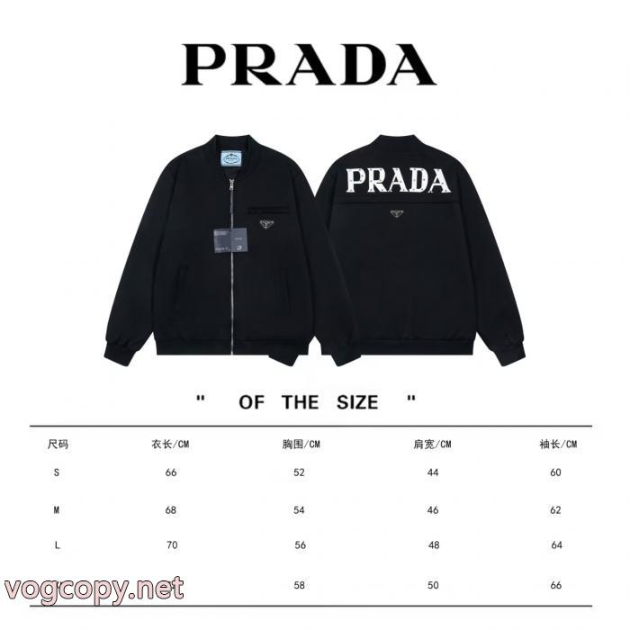 Prada新型三角標識リベットファスナーコート男女同型_0_4