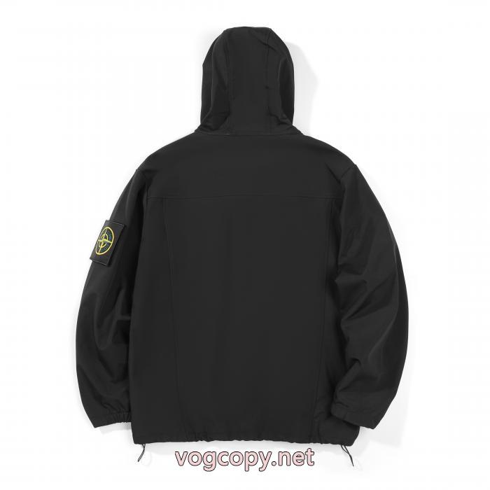 STONE ISLANDマジックシールワッペンアウトドアポンチョコート_0_0