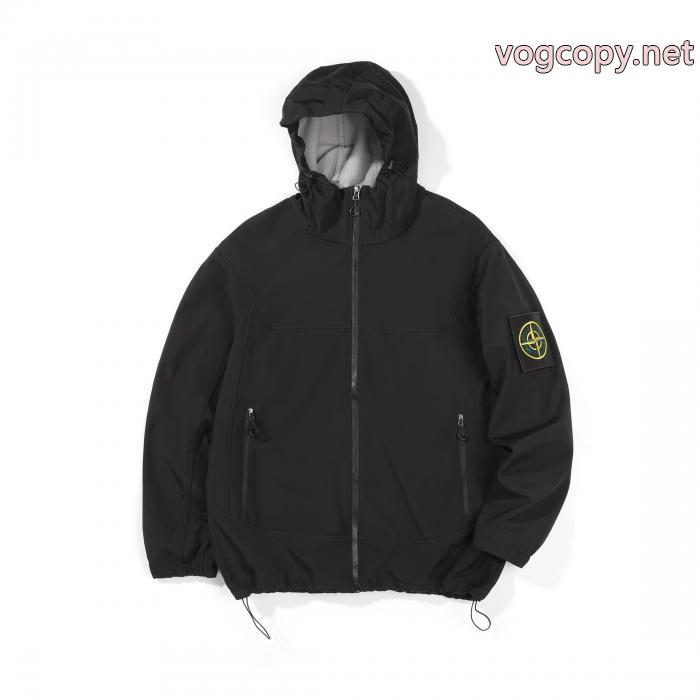 STONE ISLANDマジックシールワッペンアウトドアポンチョコート_0_1