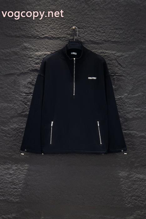 miumiu新型重工業ハーフファスナーダブルポケットパーカー_0_2