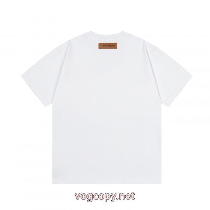 偽 ブランド 販売レア色入荷 2026年流行 個性的なモデルTシャツLOUIS VUITTON_0_1