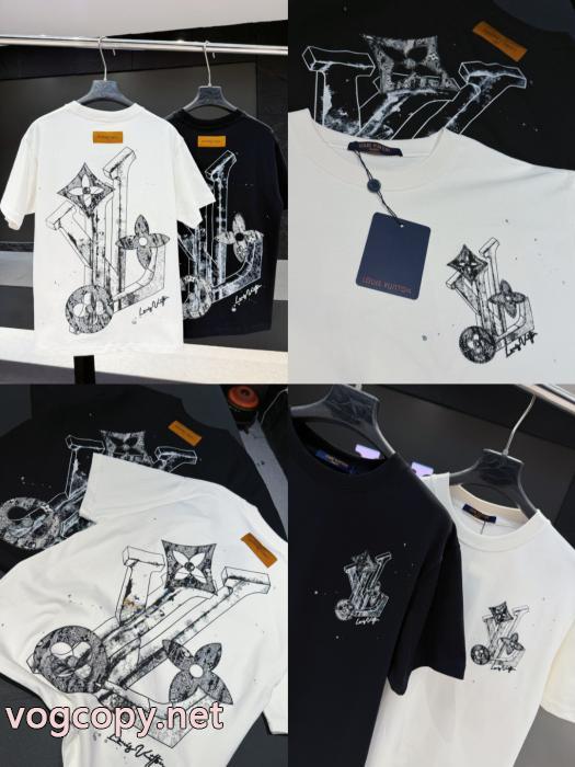 今年の大トレンド ファッション 人気 保温性の高いLOUIS VUITTONコピー 商品 販売半袖Tシャツ_0_0