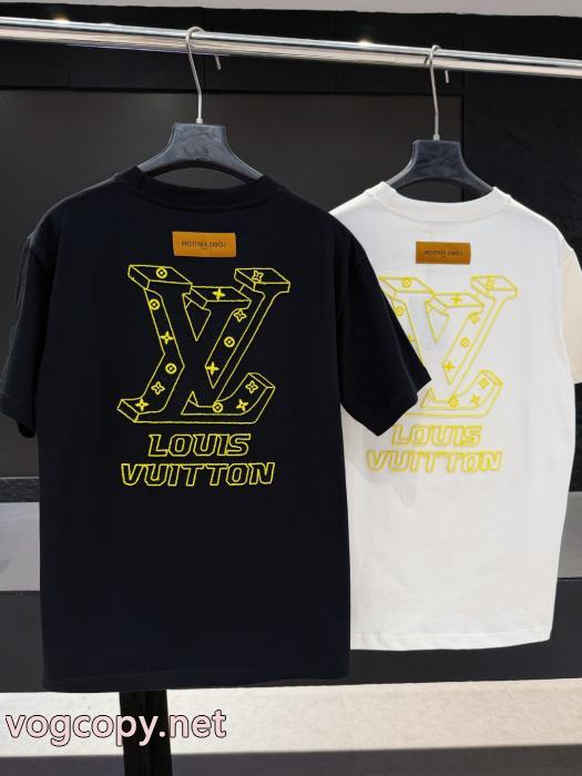 偽物 ブランド ショップ個性的な素材感も魅力 大人っぽい 優等品LOUIS VUITTON半袖Tシャツ_0_1