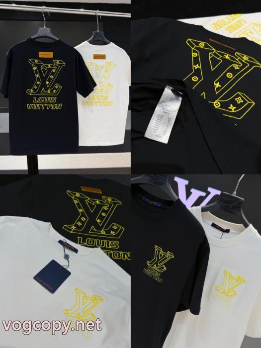 偽物 ブランド ショップ個性的な素材感も魅力 大人っぽい 優等品LOUIS VUITTON半袖Tシャツ_0_3