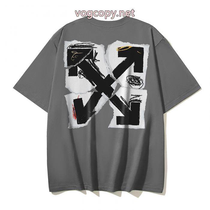 海外限定 品質保証安い 2026秋冬新作オフホワイト偽 ブランド半袖Tシャツ_0_3