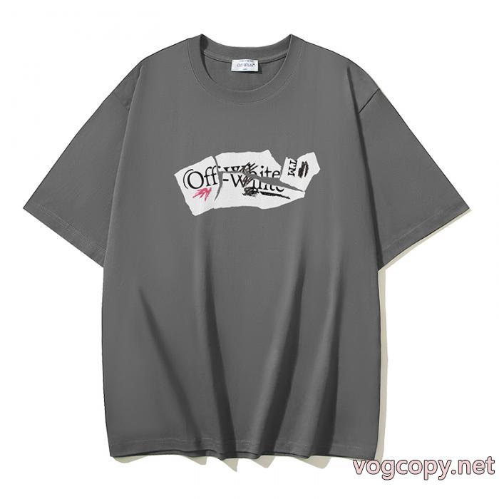 海外限定 品質保証安い 2026秋冬新作オフホワイト偽 ブランド半袖Tシャツ_0_4