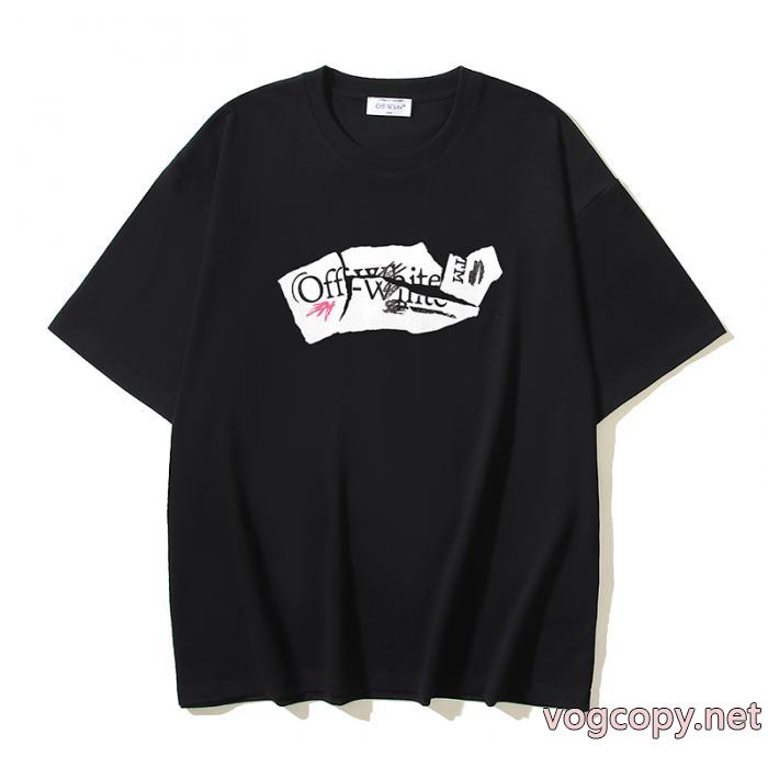 海外限定 品質保証安い 2026秋冬新作オフホワイト偽 ブランド半袖Tシャツ_0_5