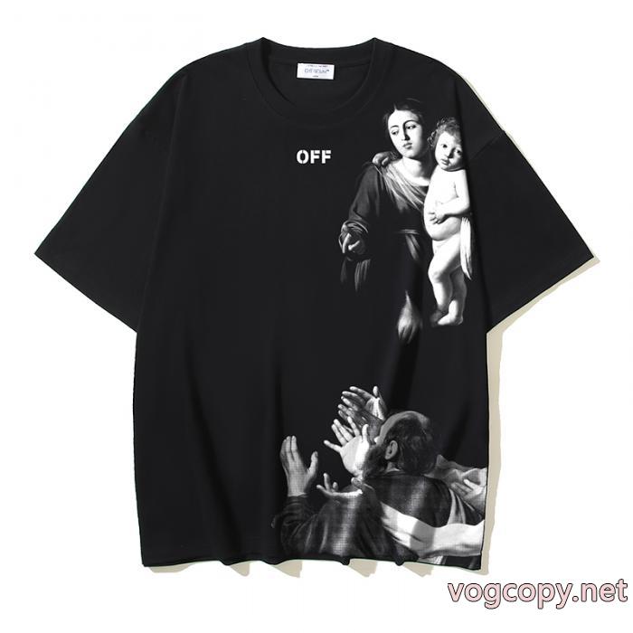 オフホワイト半袖TシャツTOPセラー賞 日本限定素材 超人気新作登場ブランド スニーカー 激安_0_2