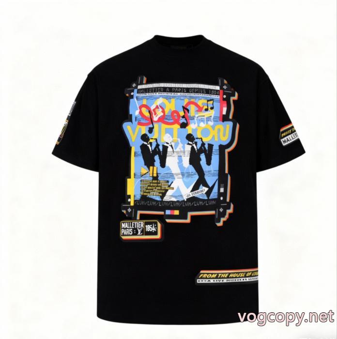 激安 通販 専門店特別感のある 今季流行り 上質な材料LOUIS VUITTON半袖Tシャツ_0_3