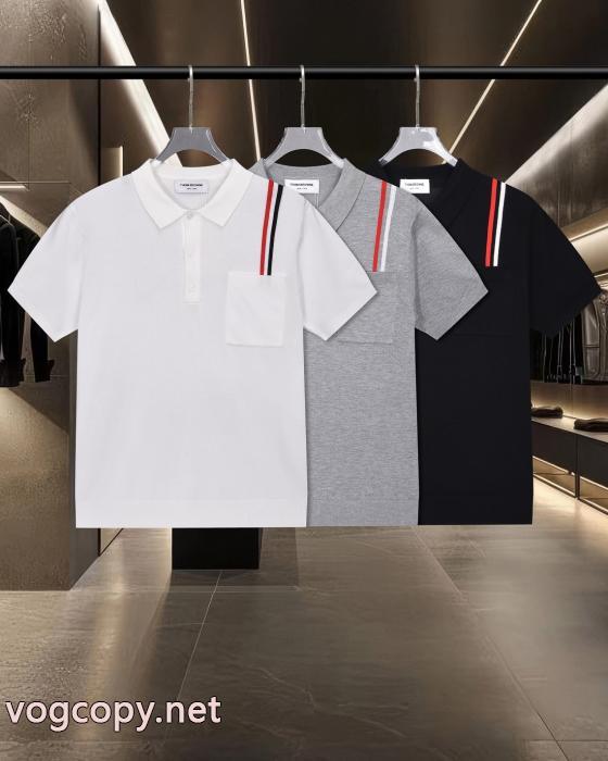 26AW お早目に トレンド感溢れる 今季爆発的な人気半袖poloTシャツ激安 通販 専門THOM BROWNE_0_1