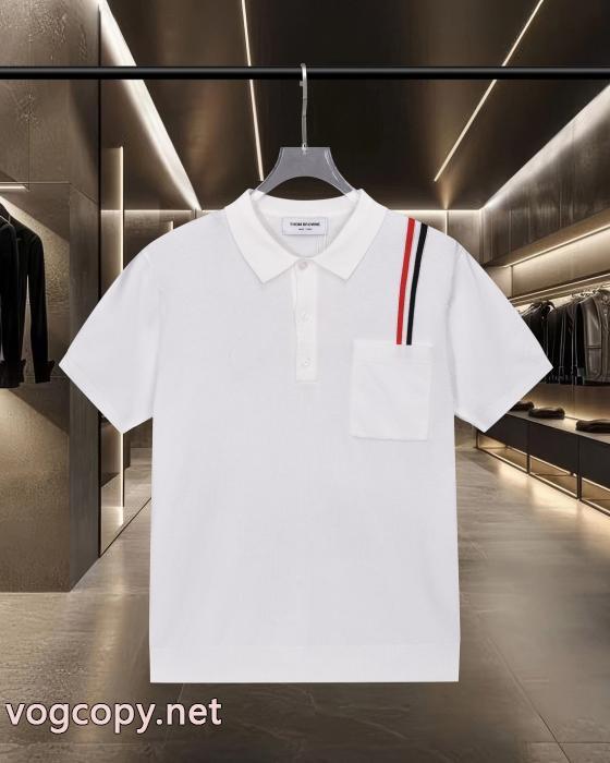 26AW お早目に トレンド感溢れる 今季爆発的な人気半袖poloTシャツ激安 通販 専門THOM BROWNE_0_2