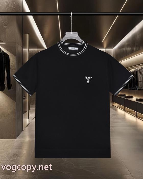 偽 ブランド 販売PRADA2026流行り 定番 ファッション 大好評シリーズ半袖Tシャツ_0_4