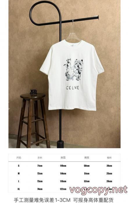 販路限定モデル 男女通用 限定特価半袖TシャツCELINEブランド コピー_0_0