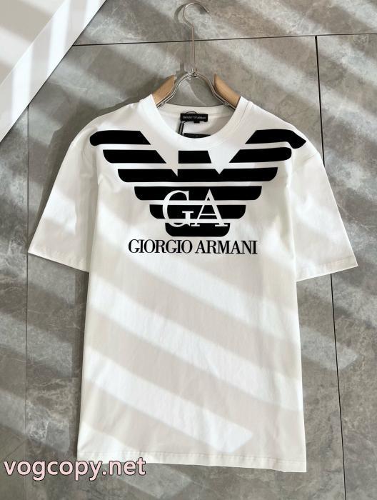 ARMANI半袖Tシャツ清潔感溢れる ファション性の高い 高級素材偽 ブランド_1_2