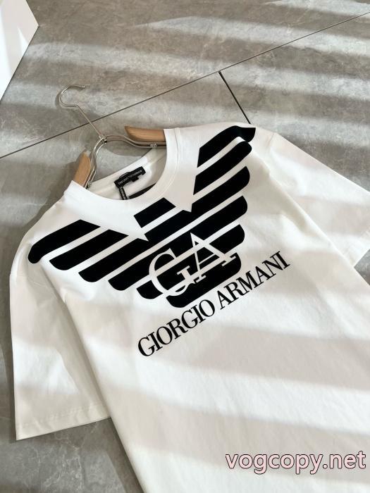 ARMANI半袖Tシャツ清潔感溢れる ファション性の高い 高級素材偽 ブランド_1_3